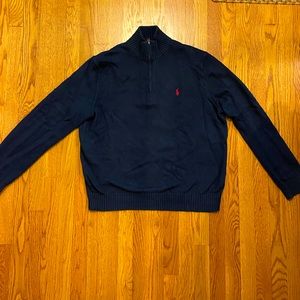 Polo Ralph Lauren Navy 1/4 Zip Sweater, XL